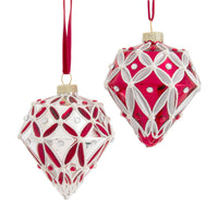 Glass Holiday Diamonds Drop Ornaments