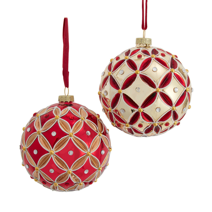 Glass Holiday Diamonds Ball Ornaments