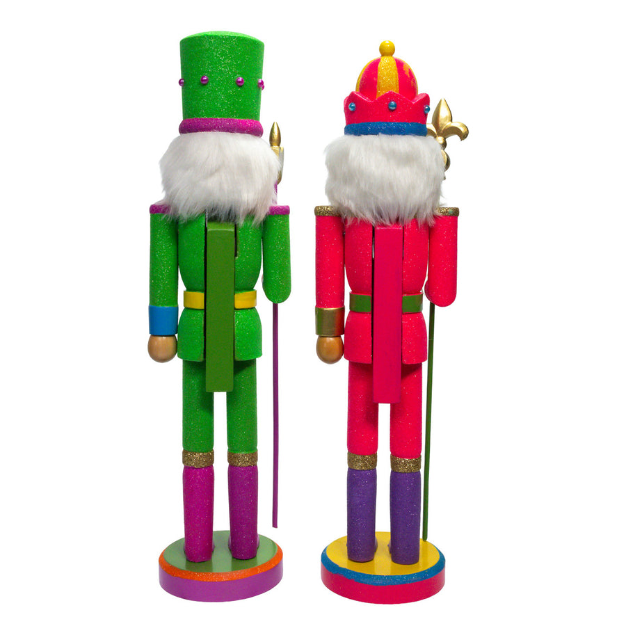 15" Glow-In-The-Dark Pink & Green Nutcrackers