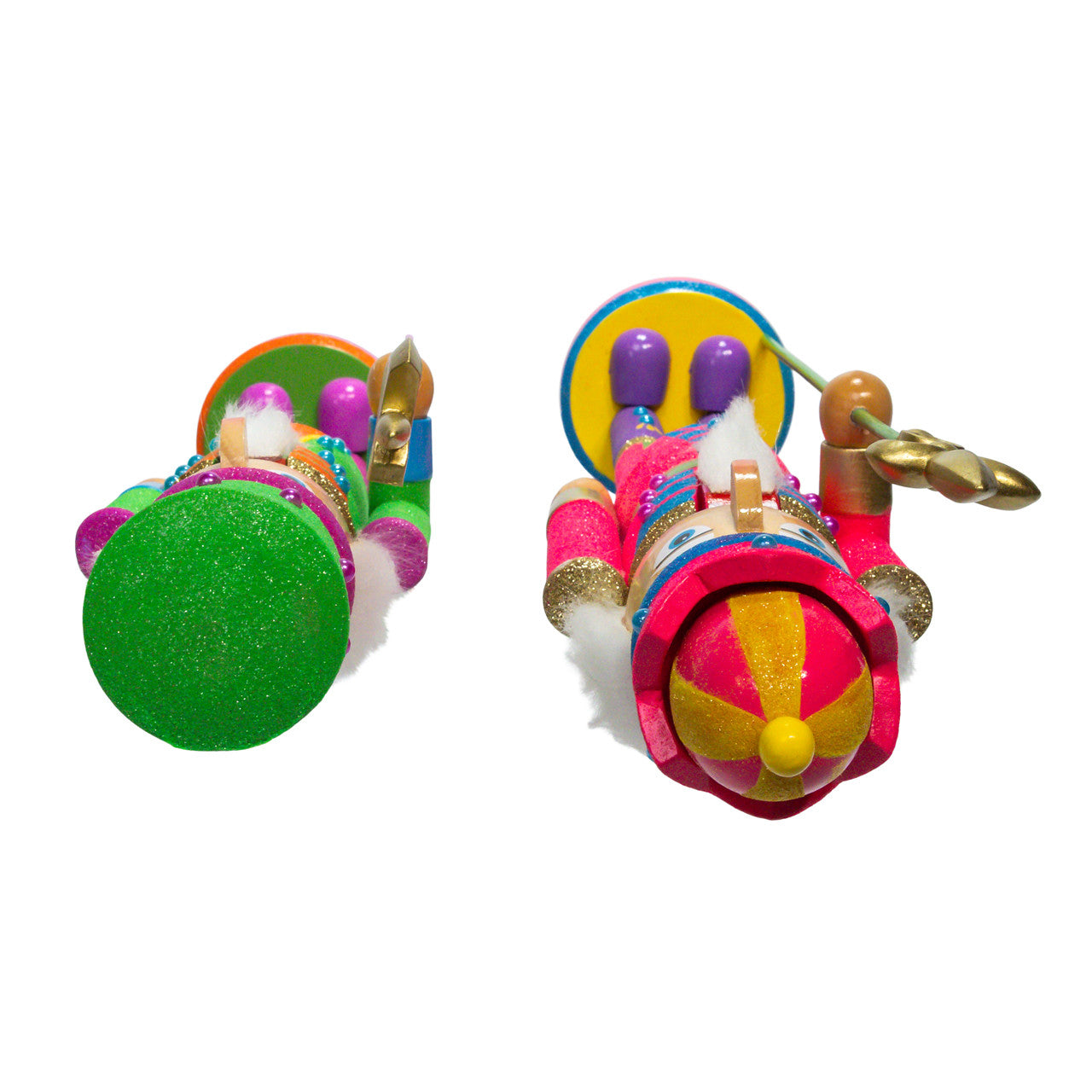 15" Glow-In-The-Dark Pink & Green Nutcrackers
