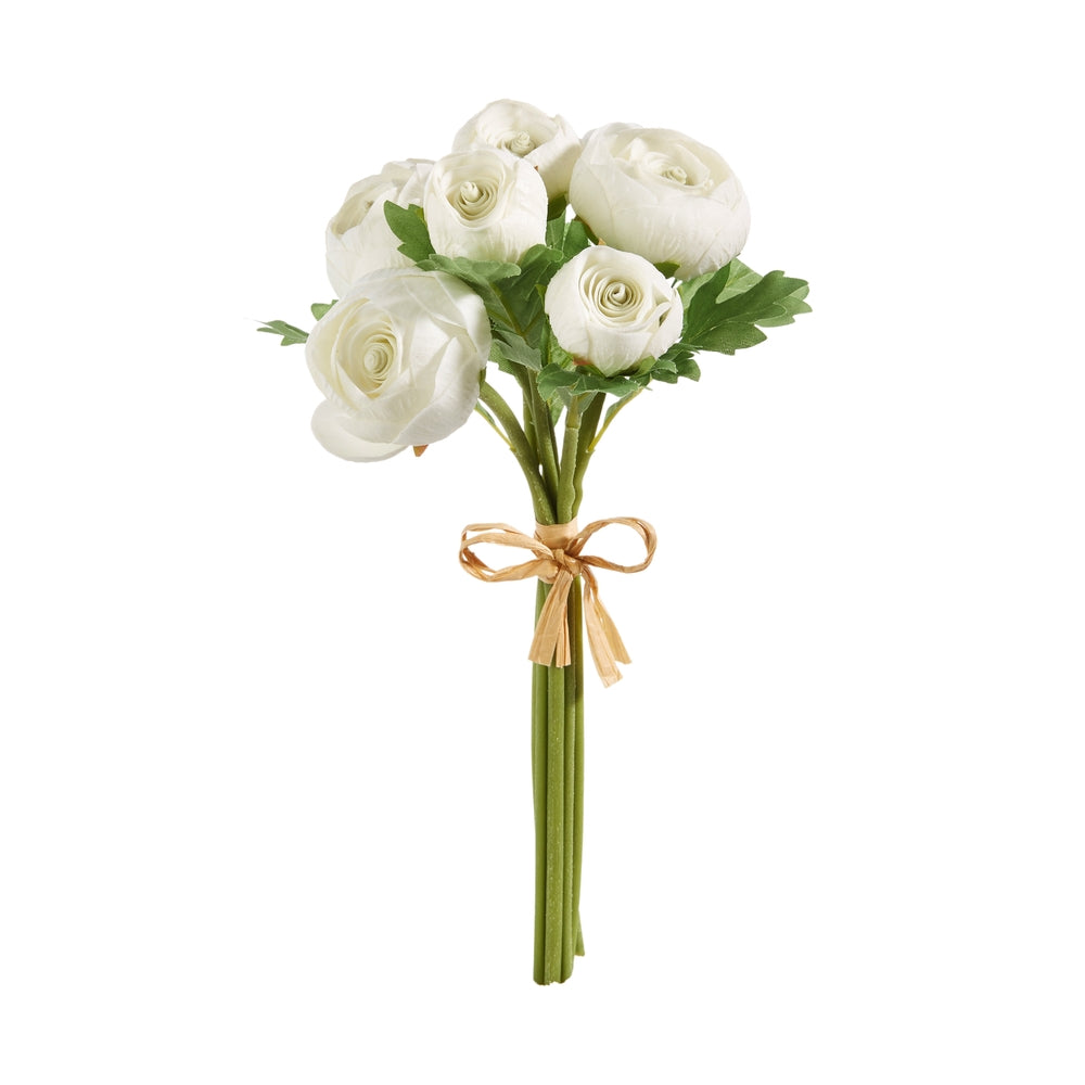10.5" Real Touch White Ranunculus Bundle