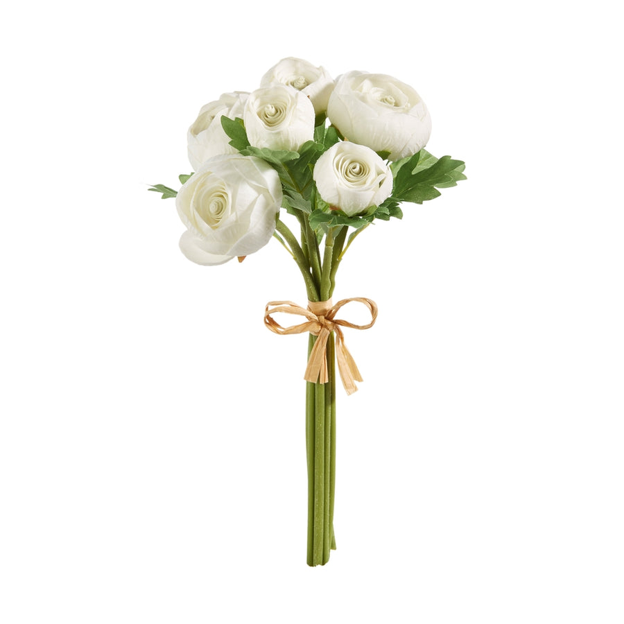 10.5" Real Touch White Ranunculus Bundle