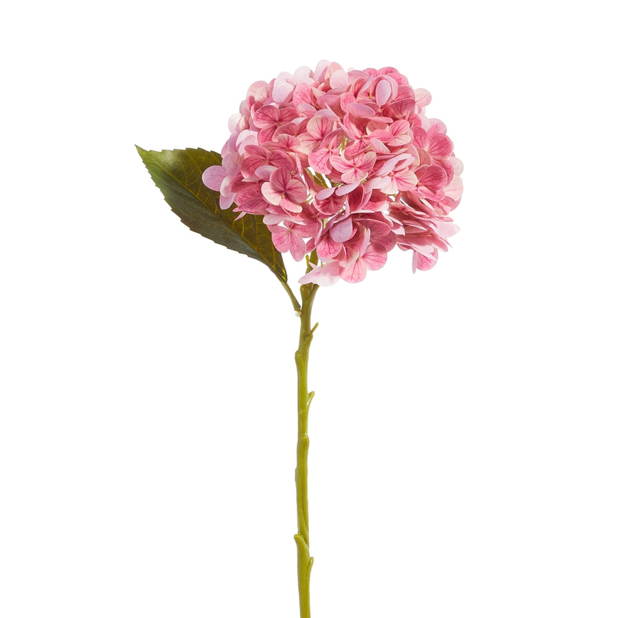 19" Real Touch Pink Hydrangea Stem