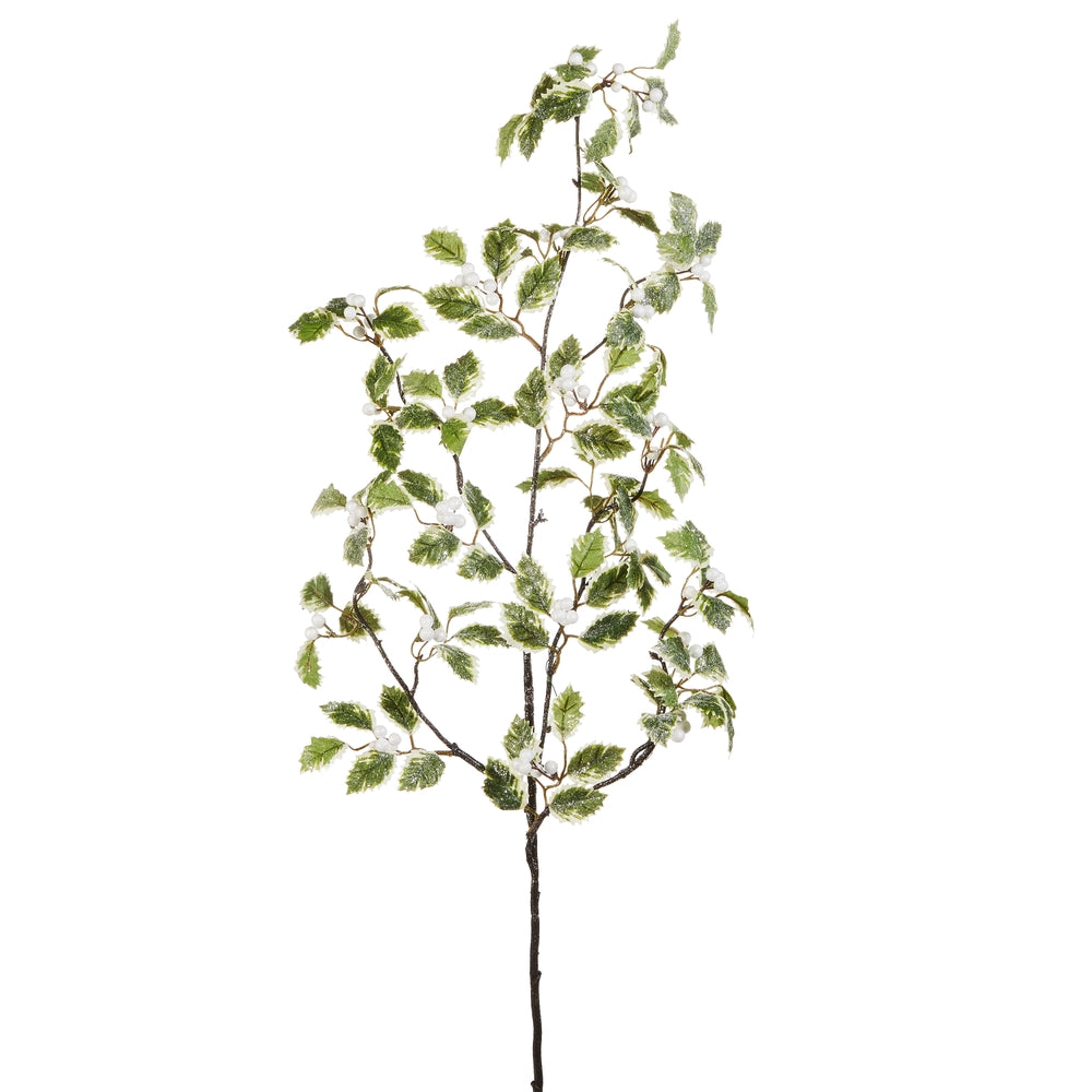 45" Iced Mixed Holly Branch