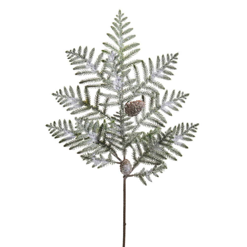 37" Iced Norfolk Pine Branch