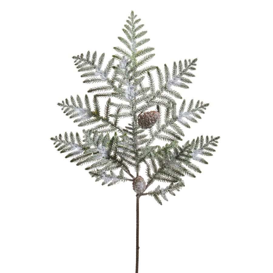 37" Iced Norfolk Pine Branch