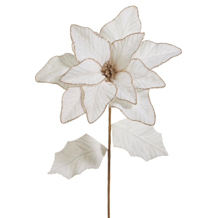 27" Ivory Poinsettia Stem