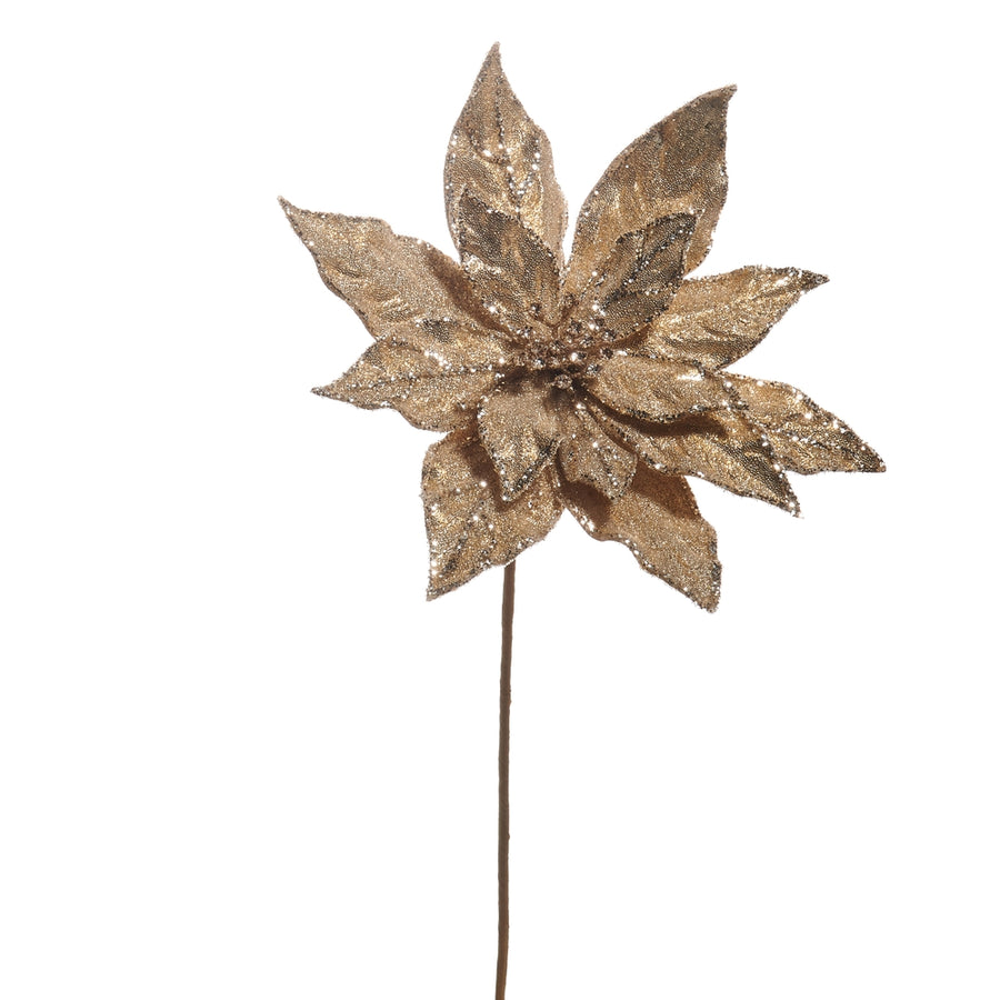 20" Soft Champagne Poinsettia Stem