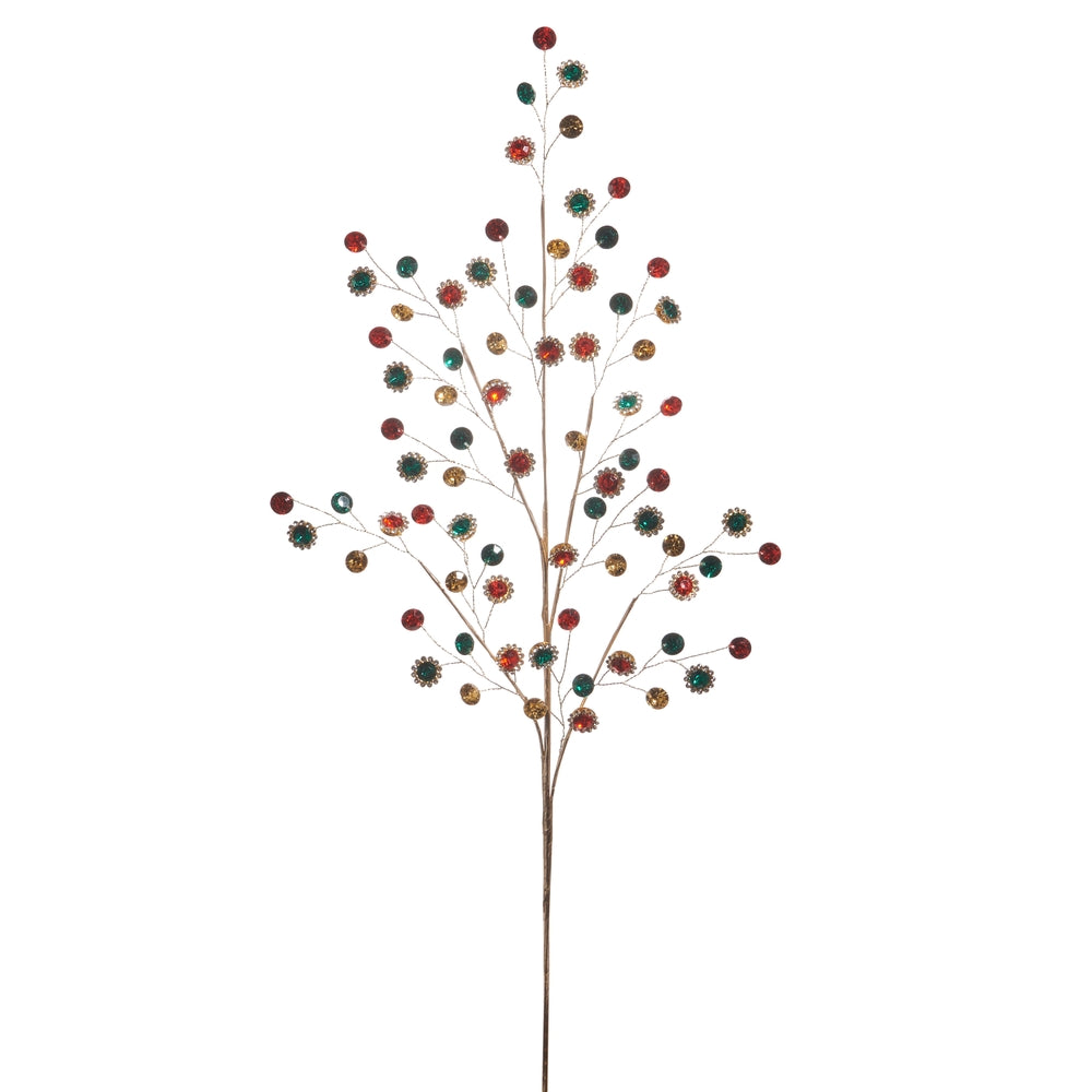 28.75" Red Green Gold Gem Spray