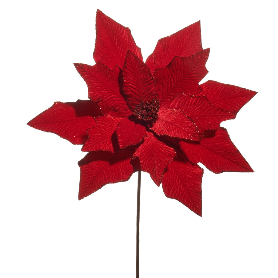 23" Red Poinsettia Stem