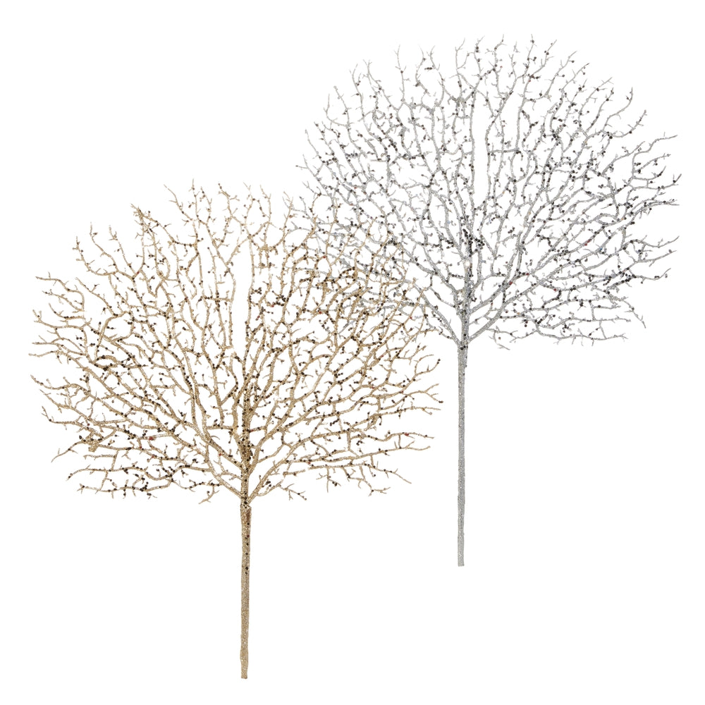 30" Silver and Gold Coral Stem