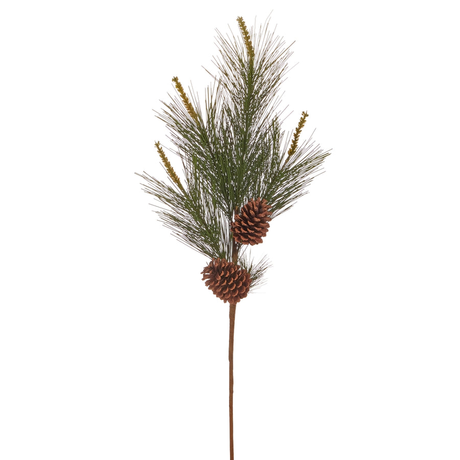 35.75" White Pine and Pinecone Spray - Plastic And Pinecone