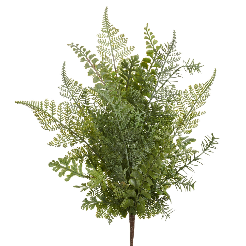 21" Dusty Green Fern Bush