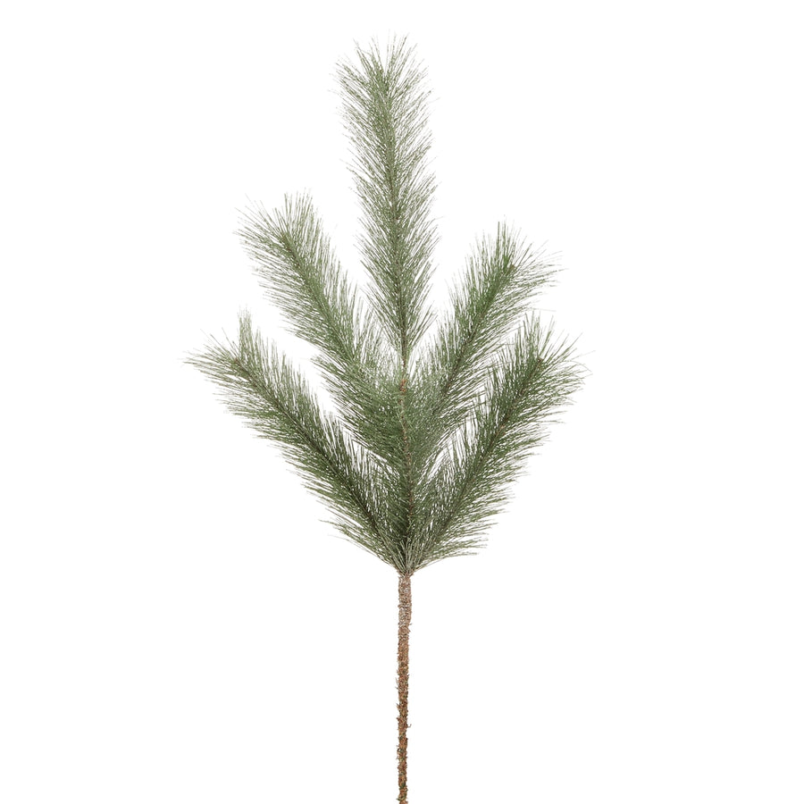 22" Glitter Long Needle Pine Pick in Green