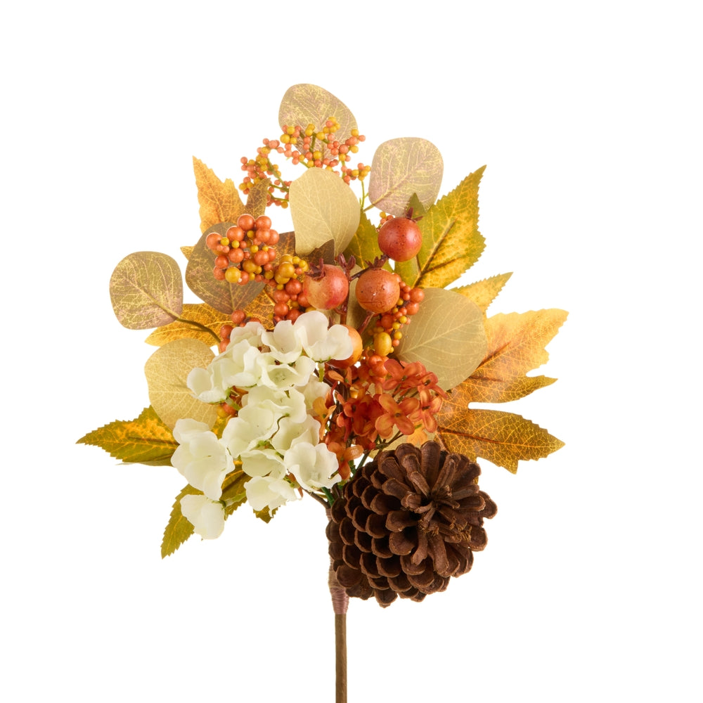 15" Mixed Floral and Pumkin Spray