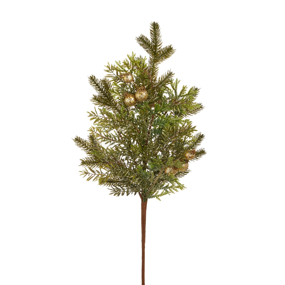 29" Gold Glitter Mixed Greenery Spray with Pods