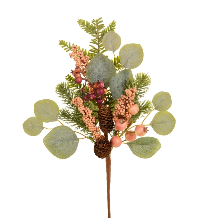 Pink Berry and Eucalyptus Spray 19 Inch Styrofoam