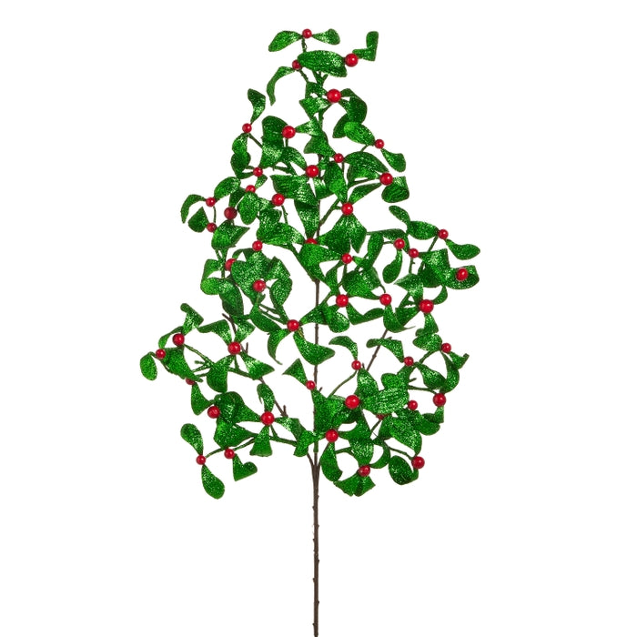 28" Glittered Mistletoe Spray