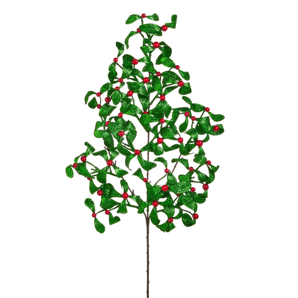 28" Glittered Mistletoe Spray