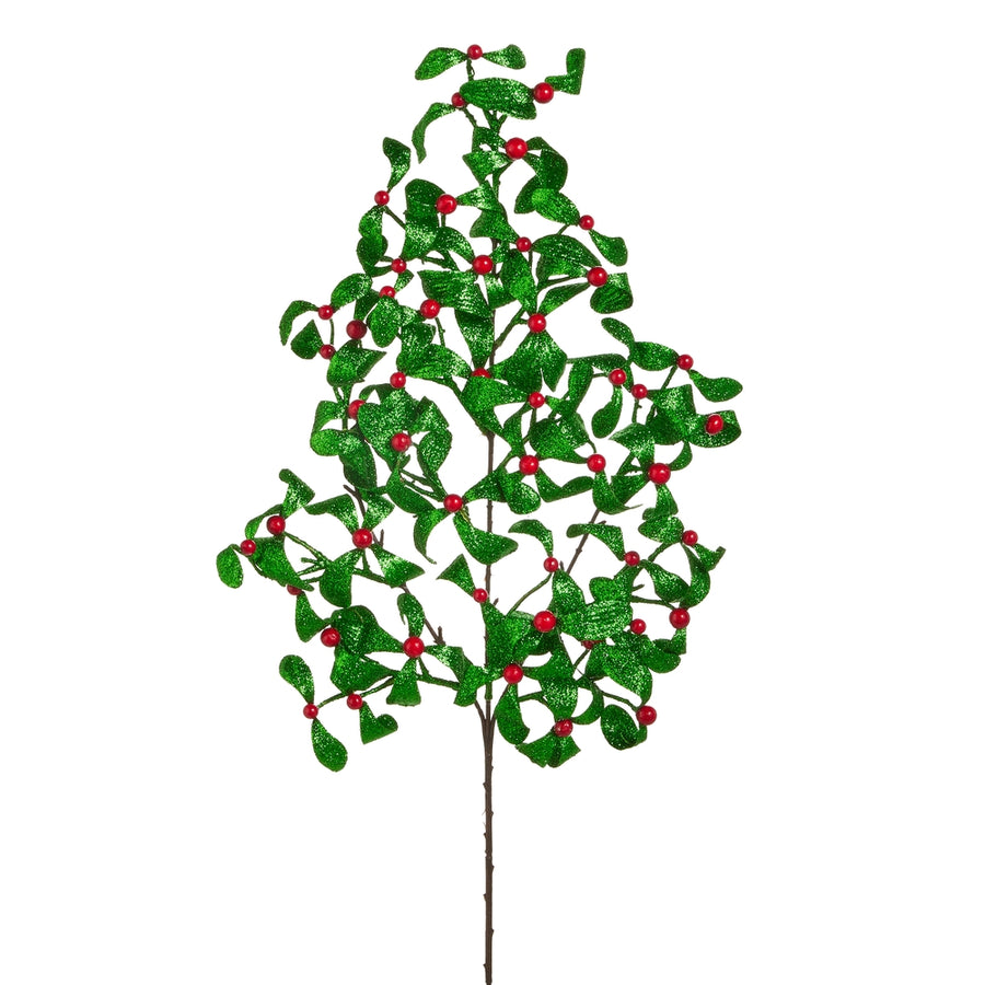 28" Glittered Mistletoe Spray
