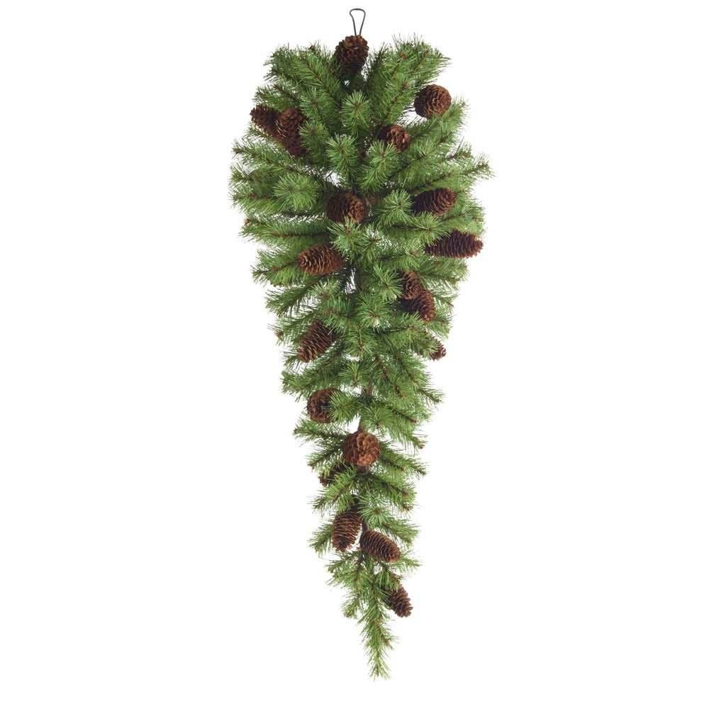 29" Pine and Pinecone Teardrop Swag