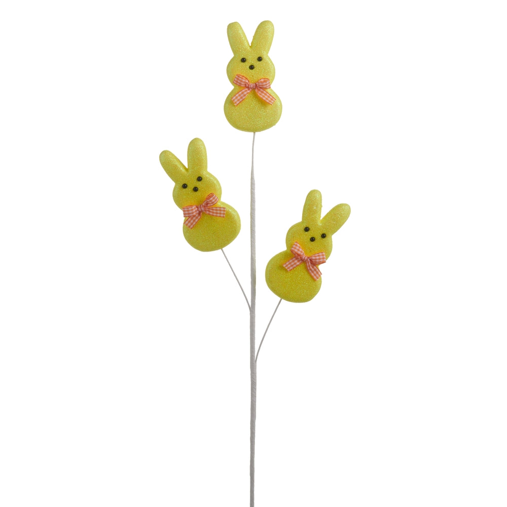 24" Yellow Easter Bunny Spray