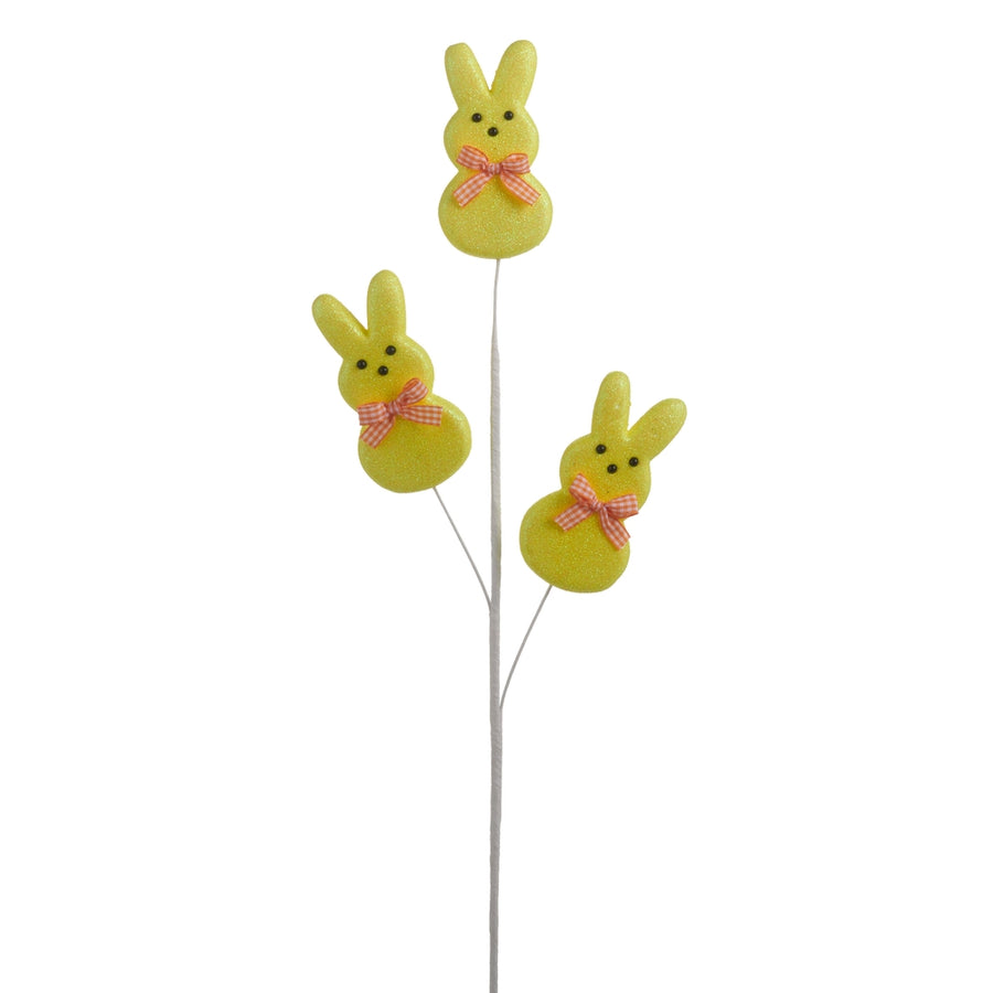24" Yellow Easter Bunny Spray