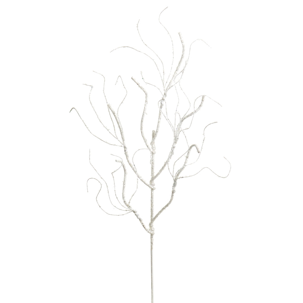 30" Glittered White Branch