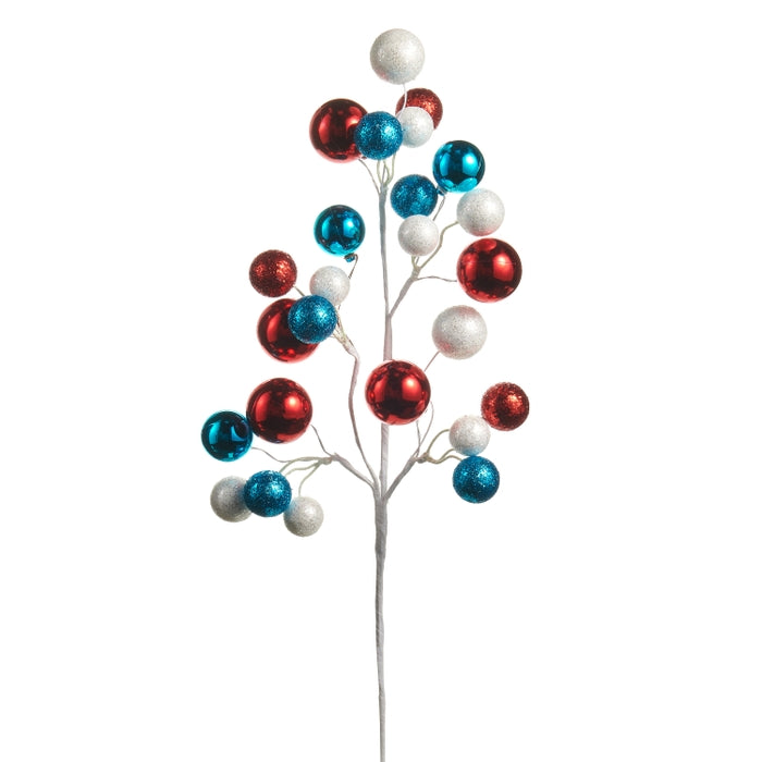 26" Red, Blue and White Ball Spray