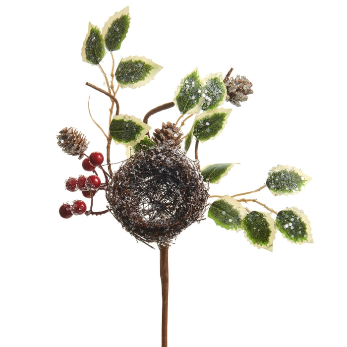 12" Iced Nest with Holly