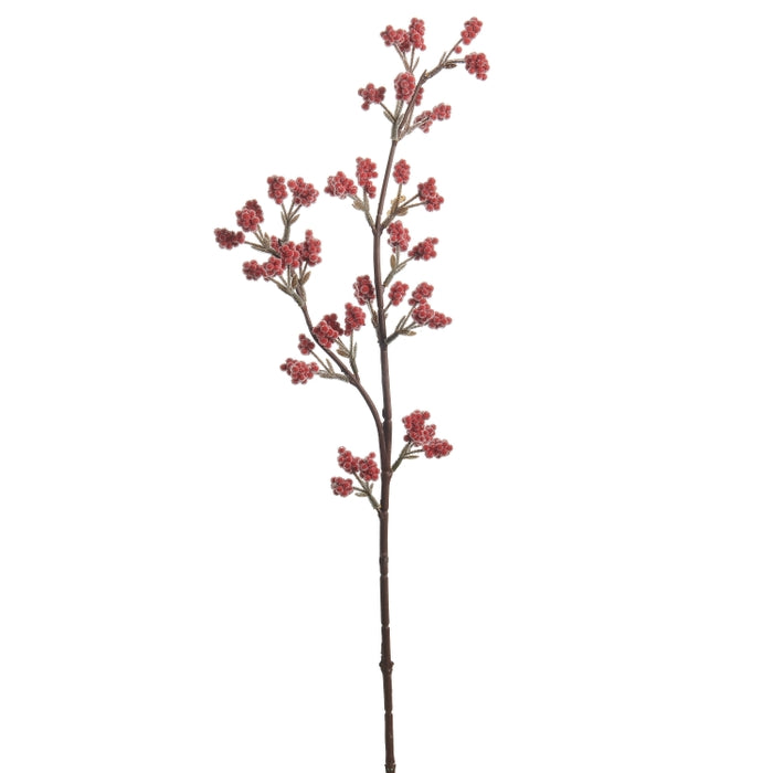 28" Iced Red Berry Spray