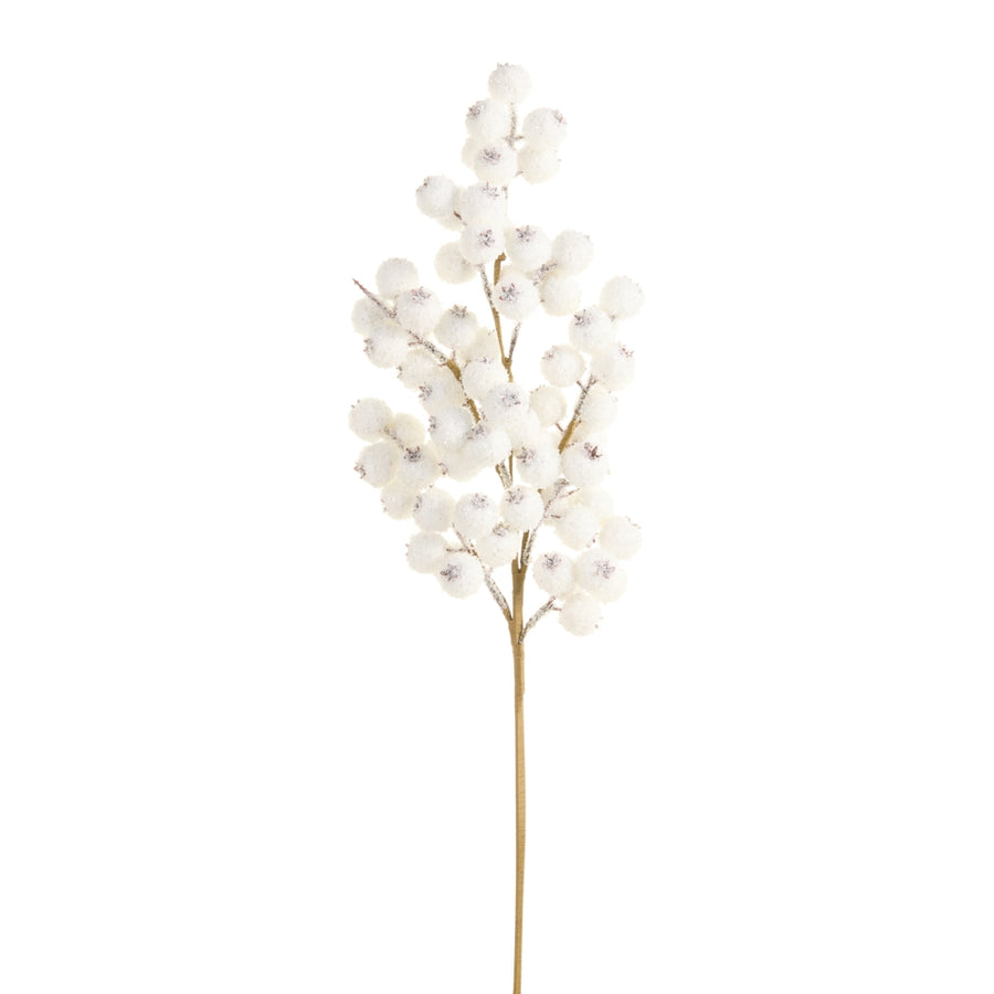 27" Iced White Berry Spray