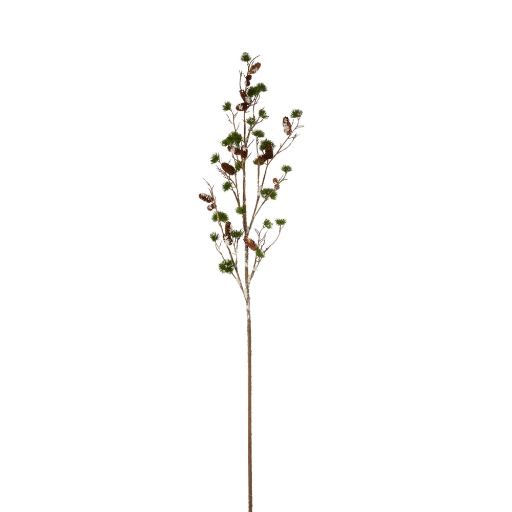 75" Snowy Pinecone Branch