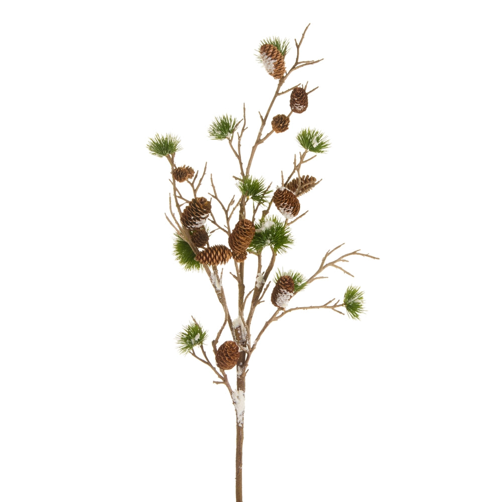 47.5" Snowy Pinecone Branch