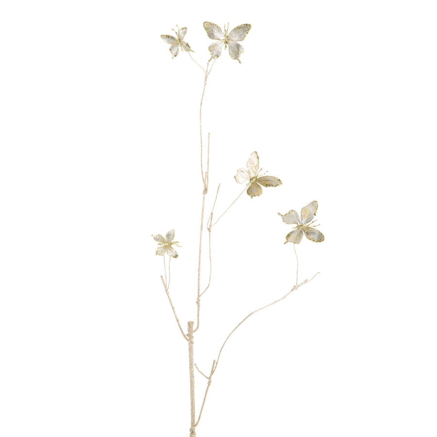 38" Gold Metallic Butterfly Branch