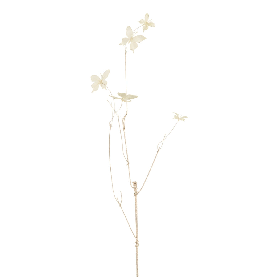 38.5" White Butterfly Branch