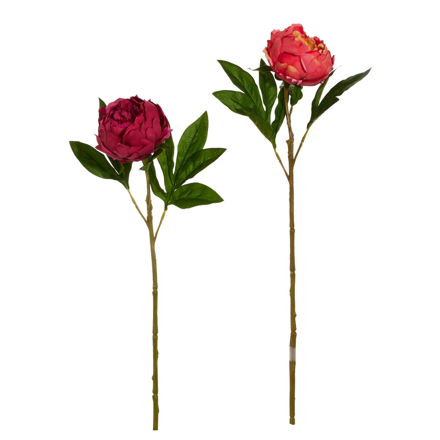 23" Real Touch Pink Peony Stem