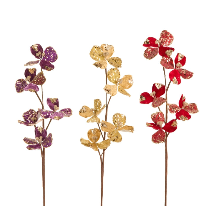 23.5" Velvet Floral Spray