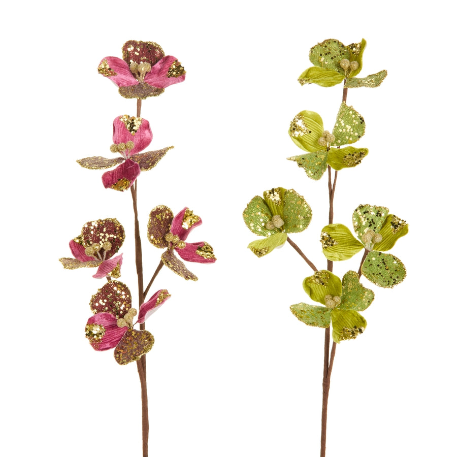 23.5" Velvet Floral Spray