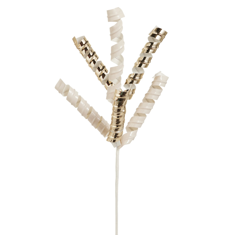 18" Ivory and Gold Spiral Spray