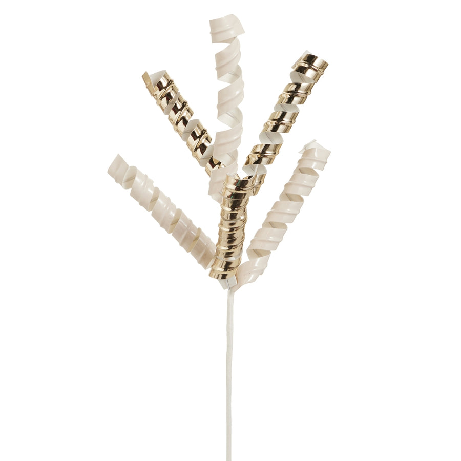 18" Ivory and Gold Spiral Spray