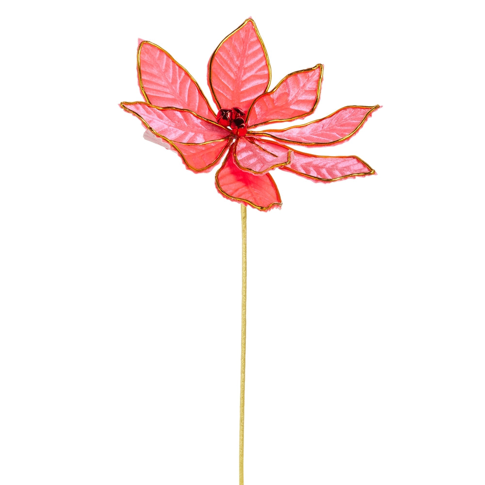 21" Pink Poinsettia Stem
