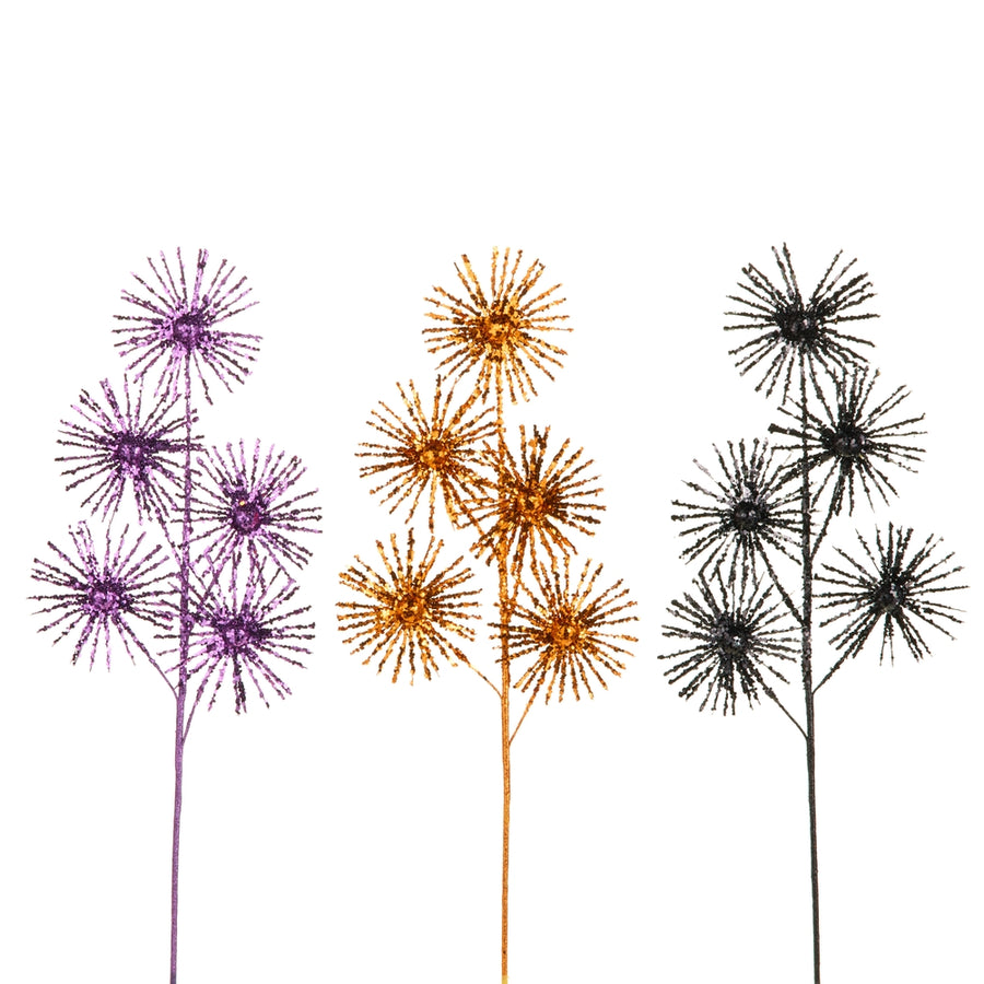 31" Orange, Purple and Black Starburst Spray