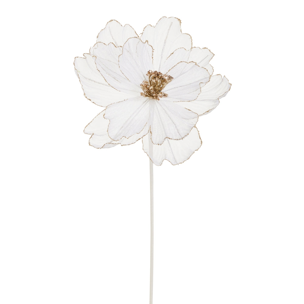 21" White Sheer Magnolia Stem