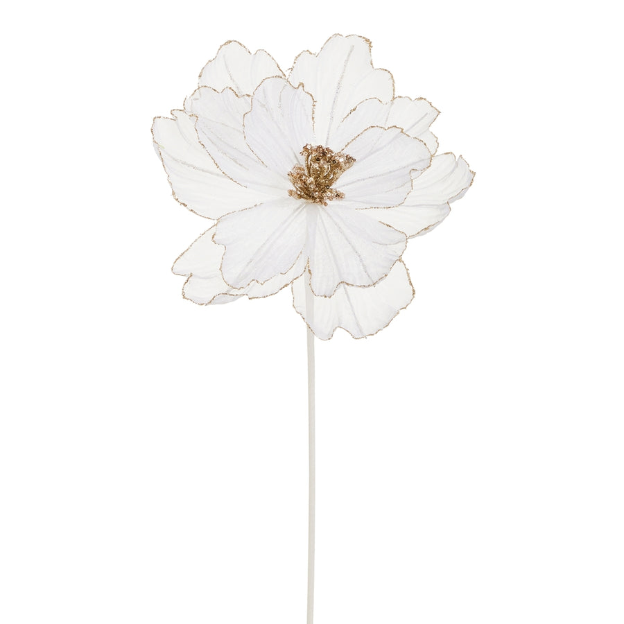 21" White Sheer Magnolia Stem