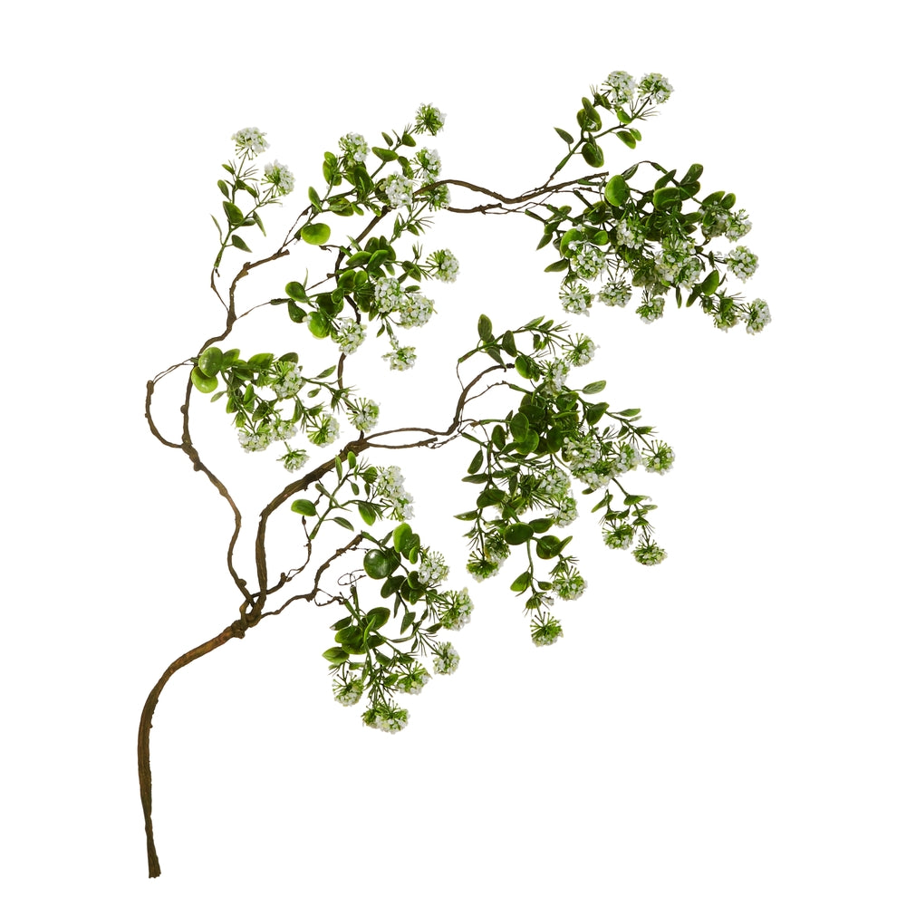 38" White Textured Ball Branch Garland