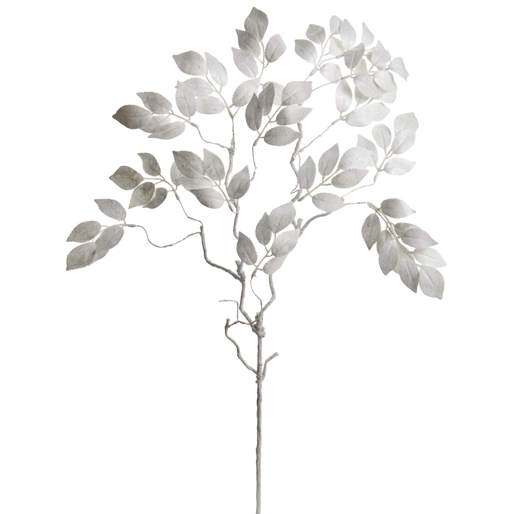 36" White Leaf Spray