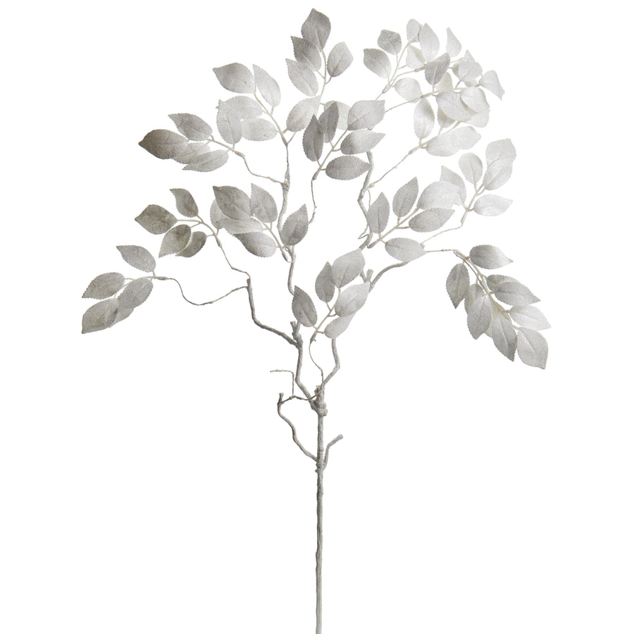 36" White Leaf Spray