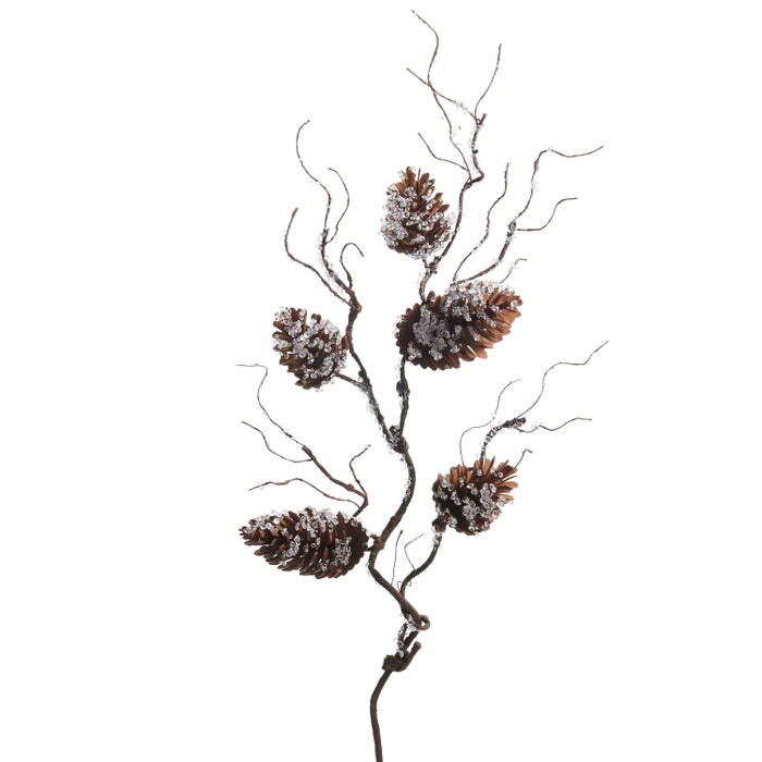 29" Iced Pinecone Branch