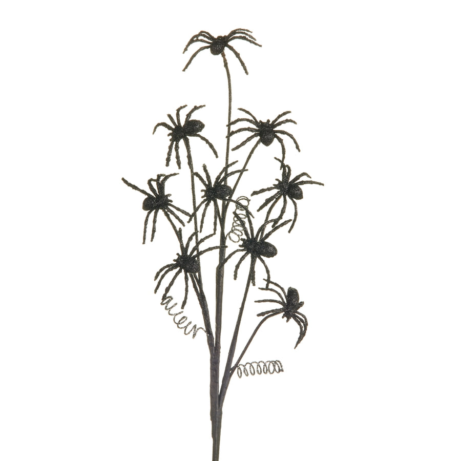 29" Black Glitter Spider Spray